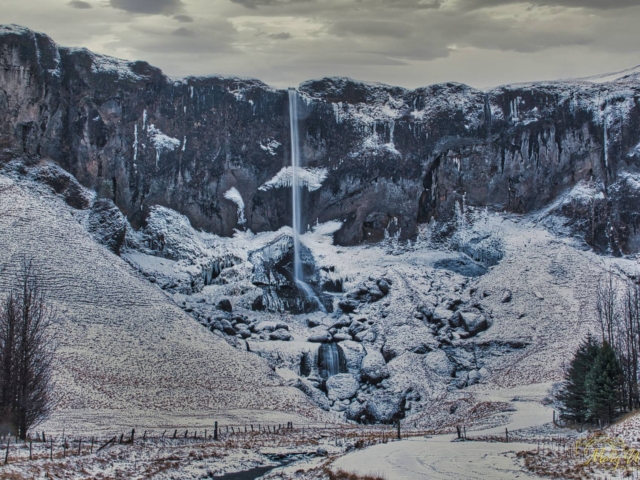Glj&uacute;frab&uacute;i Canyon Waterfall Iceland