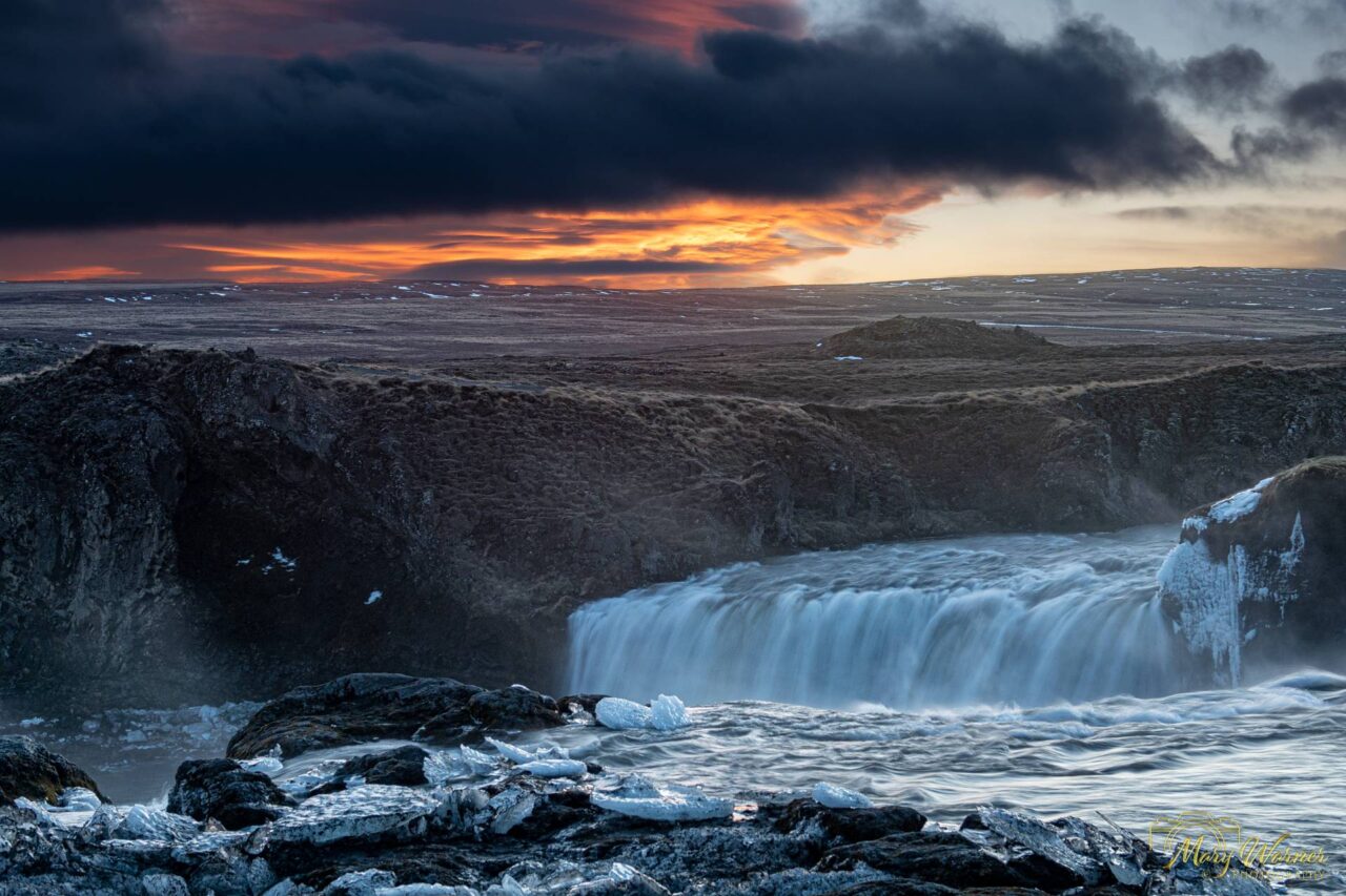 Sunrise Godafoss Waterfall
