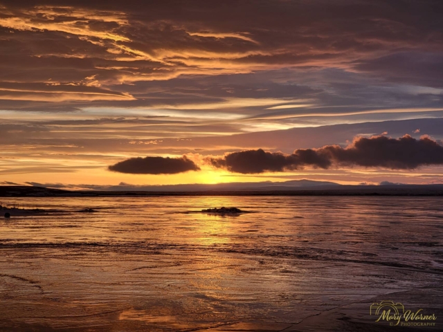 Sunset Lake Myvatn Iceland