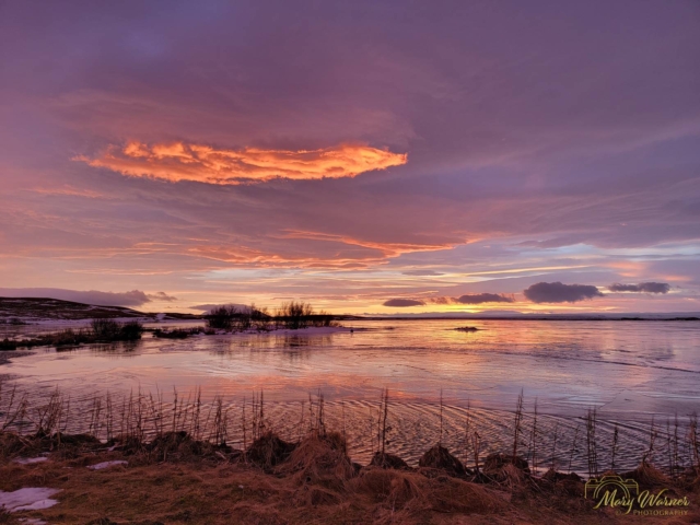 Sunset Lake Myvatn Iceland