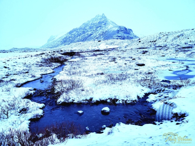 Svinafelsj&ouml;kull Glacier with Hr&uacute;tsfjallstindar Mountain Iceland